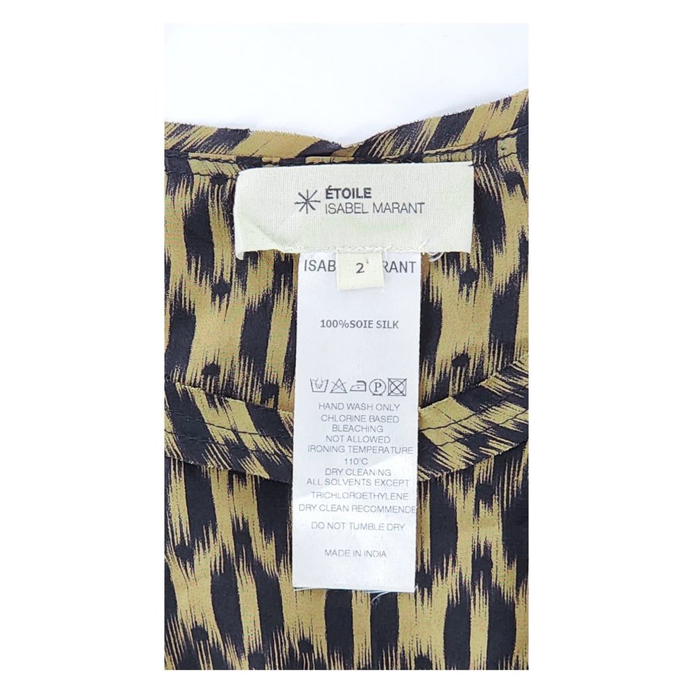 ISABEL MARANT Etoile 100% Silk Ruched Leopard Print Dress - Picture 13 of 13